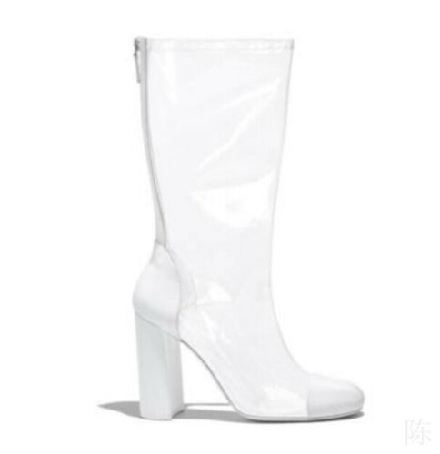 white clear boots